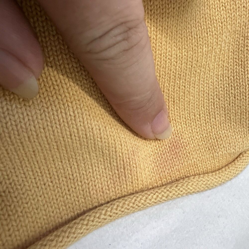Christopher & Banks Yellow Cotton Sweater Top Cottagecore Grandpa Core XL - Picture 7 of 7